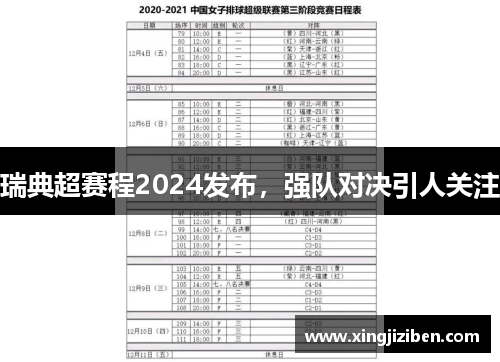 瑞典超赛程2024发布，强队对决引人关注